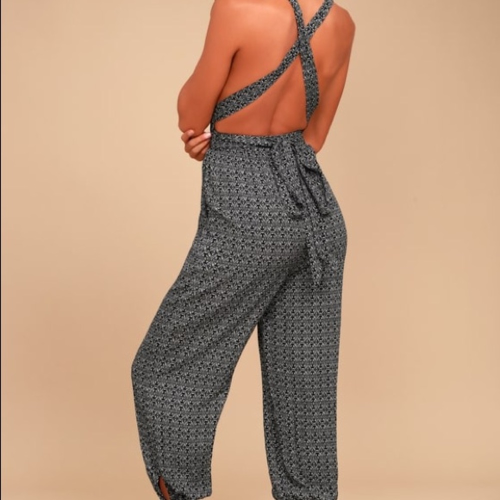 Lulu’s “Take a Trip” Black Halter Jumpsuit - Picture 2 of 2